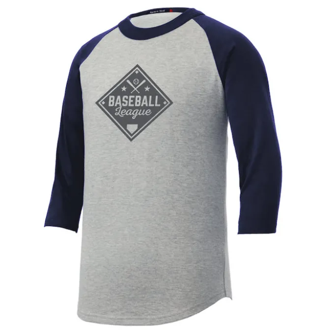 Colorblock 3/4 Sleeve Cotton Baseball T-Shirt - Youth