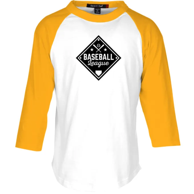 Colorblock 3/4 Sleeve Cotton Baseball T-Shirt - Youth
