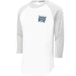 Colorblock 3/4 Sleeve Cotton Baseball T-Shirt - Embroidered