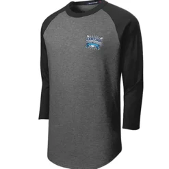 Colorblock 3/4 Sleeve Cotton Baseball T-Shirt - Embroidered