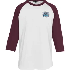Colorblock 3/4 Sleeve Cotton Baseball T-Shirt - Embroidered