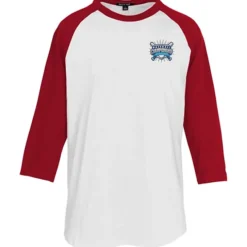 Colorblock 3/4 Sleeve Cotton Baseball T-Shirt - Embroidered