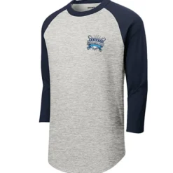 Colorblock 3/4 Sleeve Cotton Baseball T-Shirt - Embroidered