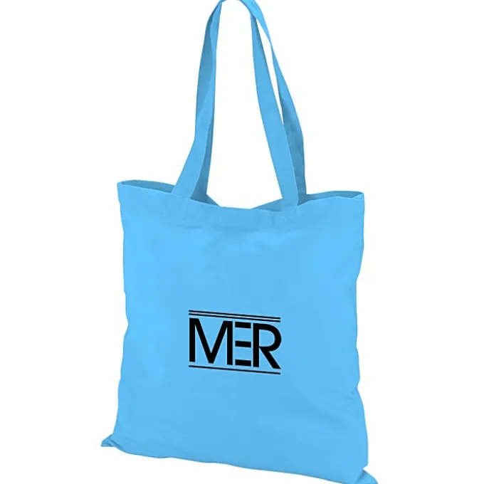 Colored Cotton Hook and Loop Closure Tote