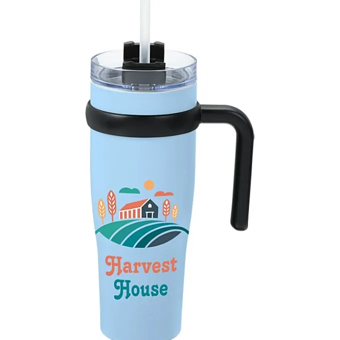 Colorful Buda Mug with Straw - 30 oz.