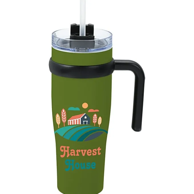 Colorful Buda Mug with Straw - 30 oz.