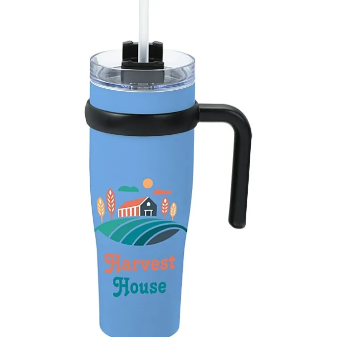 Colorful Buda Mug with Straw - 30 oz.
