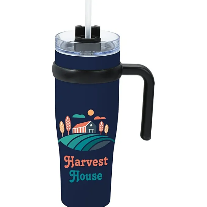 Colorful Buda Mug with Straw - 30 oz.
