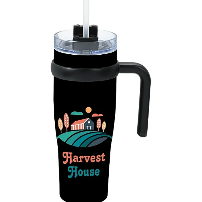 Colorful Buda Mug with Straw - 30 oz.