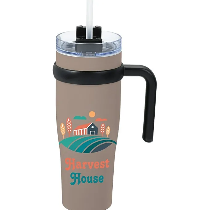 Colorful Buda Mug with Straw - 30 oz.