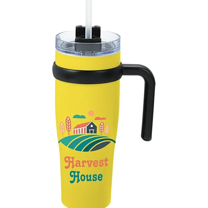 Colorful Buda Mug with Straw - 30 oz.