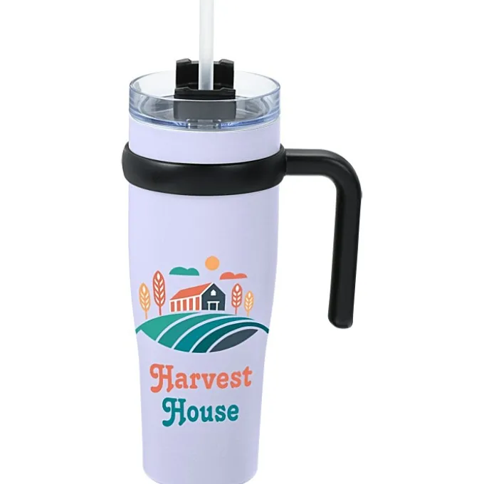 Colorful Buda Mug with Straw - 30 oz.