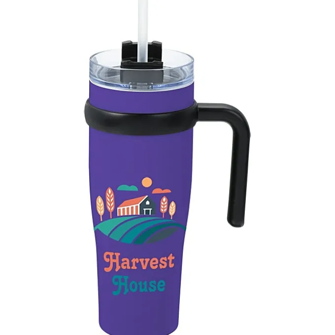 Colorful Buda Mug with Straw - 30 oz.