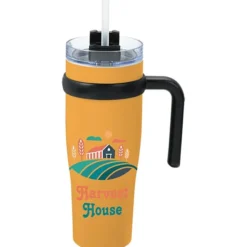 Colorful Buda Mug with Straw - 30 oz.