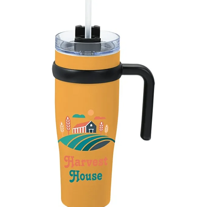 Colorful Buda Mug with Straw - 30 oz.