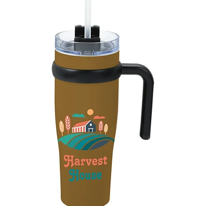 Colorful Buda Mug with Straw - 30 oz.