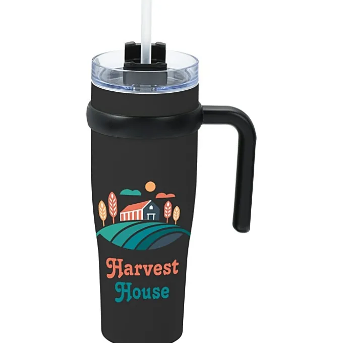 Colorful Buda Mug with Straw - 30 oz.