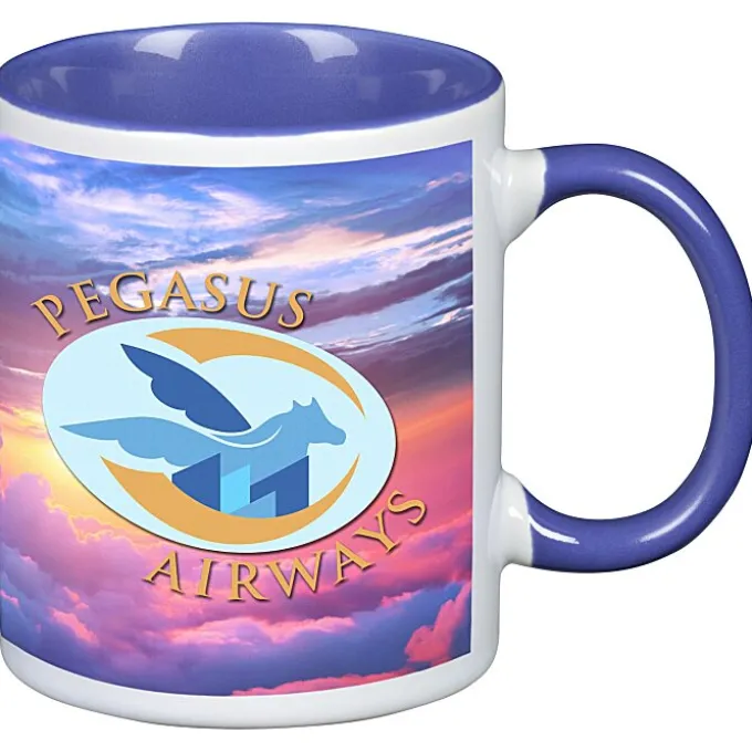 Color Handle Ceramic Mug - 11 oz - Full Color