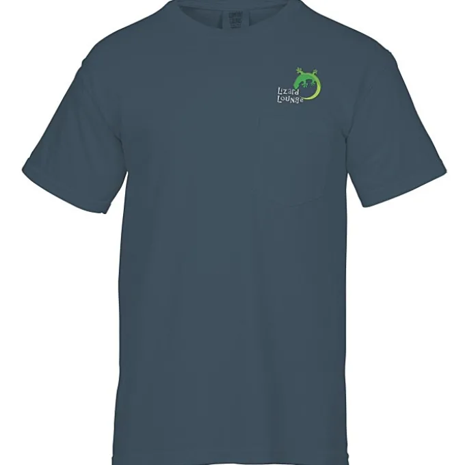 Comfort Colors Garment-Dyed 6.1-oz Pocket T-Shirt - Embroidered