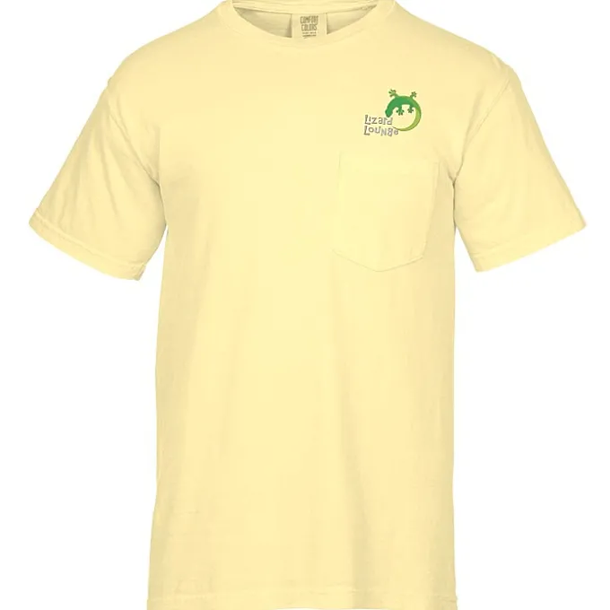 Comfort Colors Garment-Dyed 6.1-oz Pocket T-Shirt - Embroidered