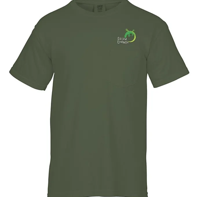 Comfort Colors Garment-Dyed 6.1-oz Pocket T-Shirt - Embroidered