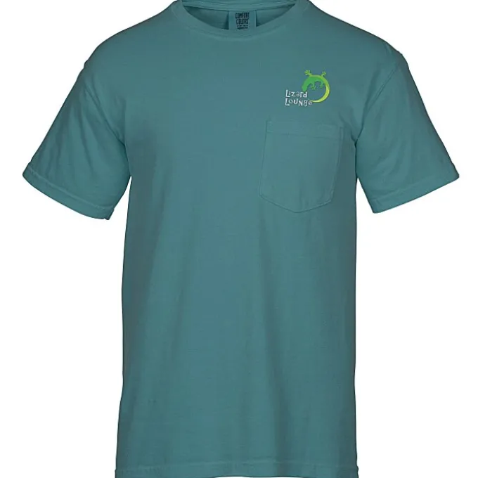 Comfort Colors Garment-Dyed 6.1-oz Pocket T-Shirt - Embroidered