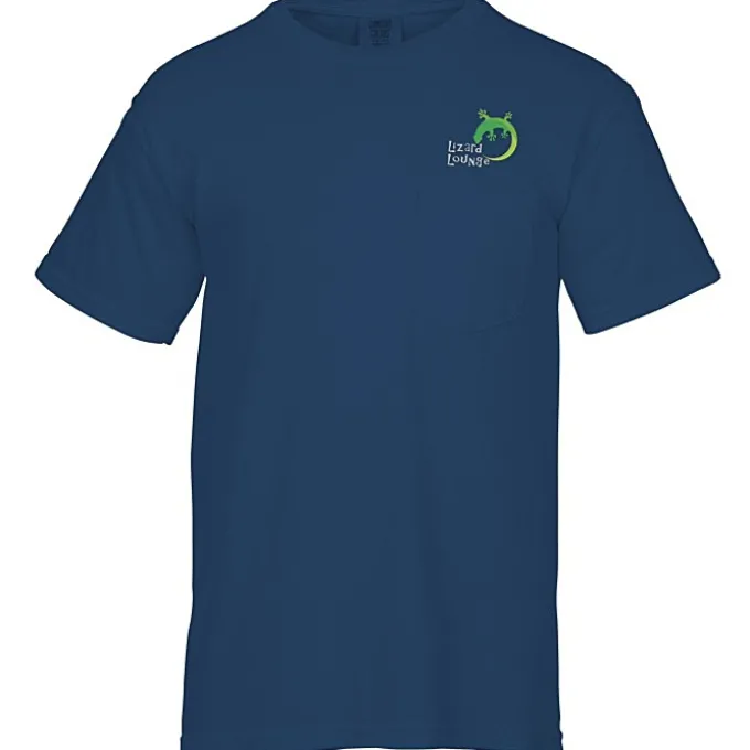 Comfort Colors Garment-Dyed 6.1-oz Pocket T-Shirt - Embroidered