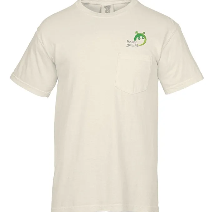 Comfort Colors Garment-Dyed 6.1-oz Pocket T-Shirt - Embroidered