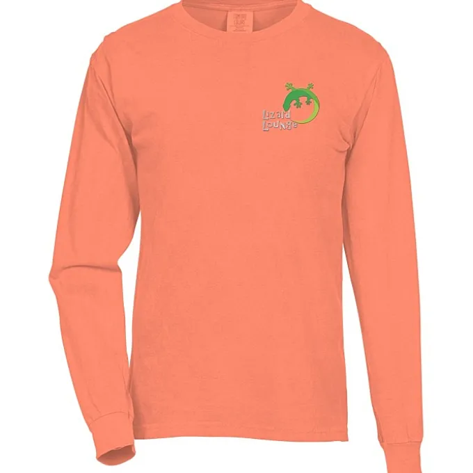 Comfort Colors Garment-Dyed 6.1-oz LS T-Shirt - Embroidered