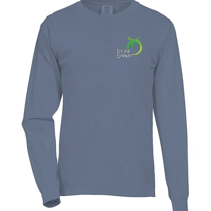 Comfort Colors Garment-Dyed 6.1-oz LS T-Shirt - Embroidered