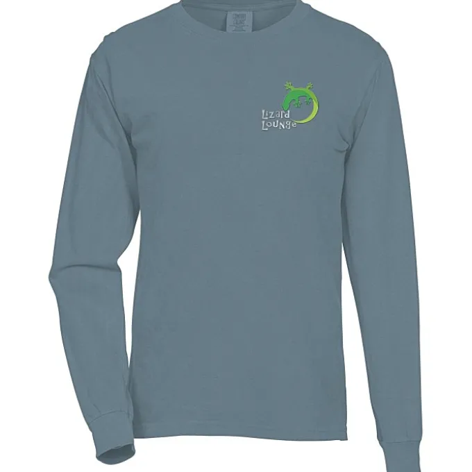 Comfort Colors Garment-Dyed 6.1-oz LS T-Shirt - Embroidered