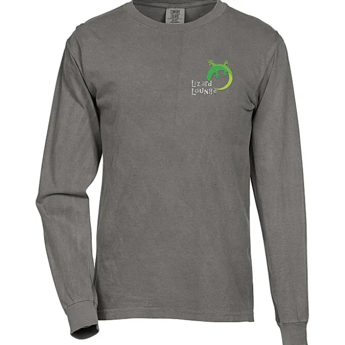 Comfort Colors Garment-Dyed 6.1-oz LS T-Shirt - Embroidered