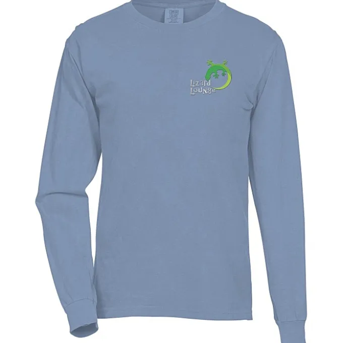 Comfort Colors Garment-Dyed 6.1-oz LS T-Shirt - Embroidered