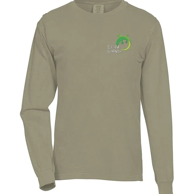 Comfort Colors Garment-Dyed 6.1-oz LS T-Shirt - Embroidered