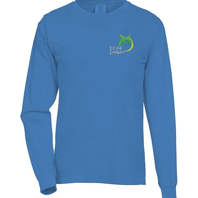 Comfort Colors Garment-Dyed 6.1-oz LS T-Shirt - Embroidered