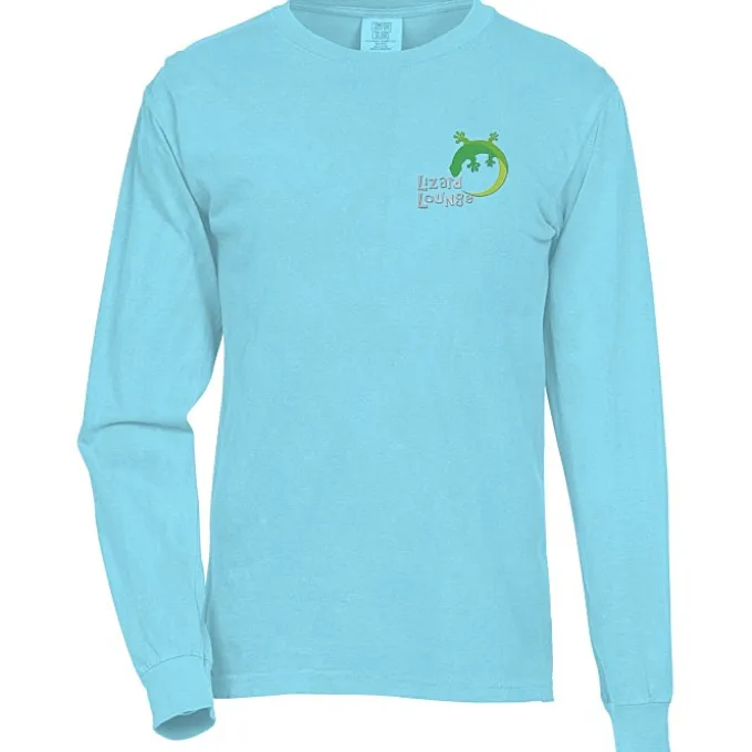 Comfort Colors Garment-Dyed 6.1-oz LS T-Shirt - Embroidered