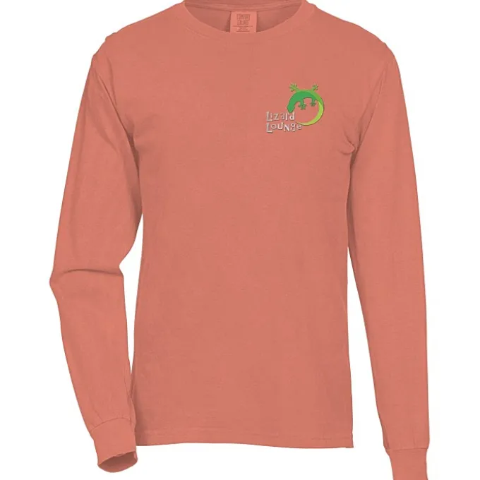 Comfort Colors Garment-Dyed 6.1-oz LS T-Shirt - Embroidered