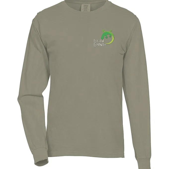 Comfort Colors Garment-Dyed 6.1-oz LS T-Shirt - Embroidered