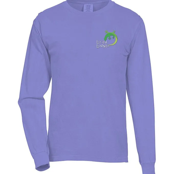 Comfort Colors Garment-Dyed 6.1-oz LS T-Shirt - Embroidered