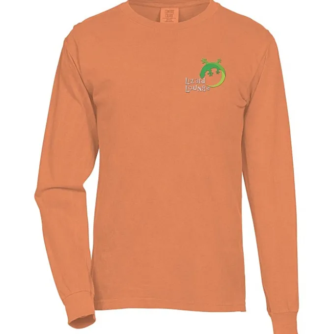 Comfort Colors Garment-Dyed 6.1-oz LS T-Shirt - Embroidered