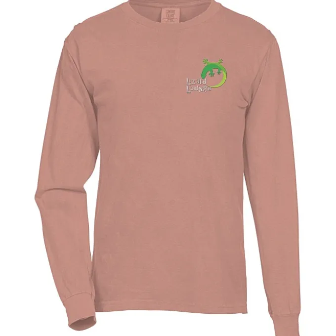 Comfort Colors Garment-Dyed 6.1-oz LS T-Shirt - Embroidered