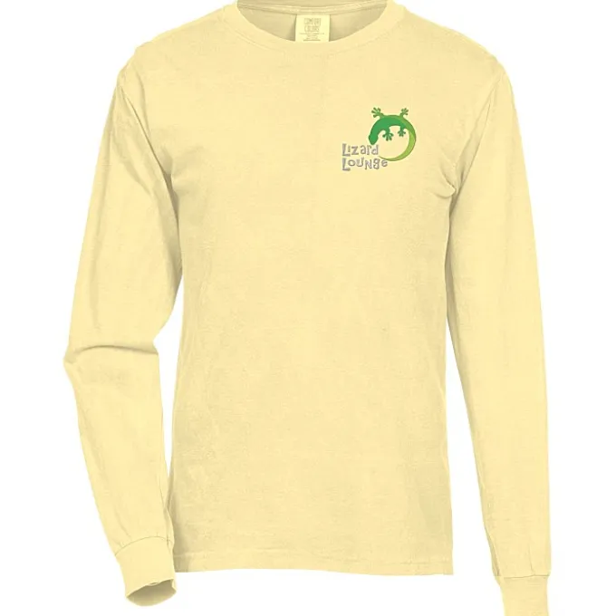 Comfort Colors Garment-Dyed 6.1-oz LS T-Shirt - Embroidered