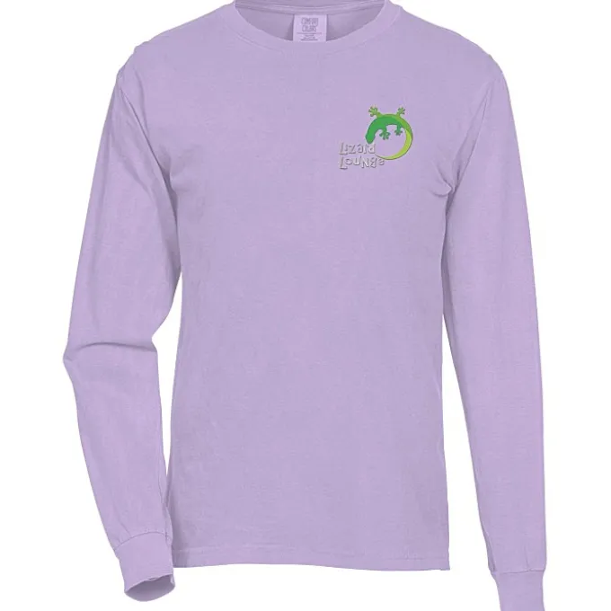 Comfort Colors Garment-Dyed 6.1-oz LS T-Shirt - Embroidered
