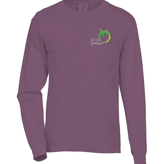 Comfort Colors Garment-Dyed 6.1-oz LS T-Shirt - Embroidered