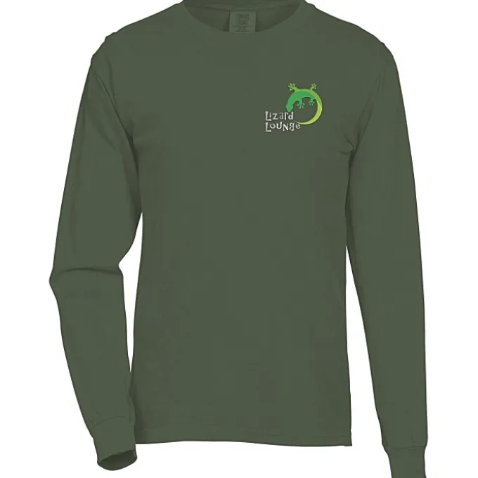 Comfort Colors Garment-Dyed 6.1-oz LS T-Shirt - Embroidered