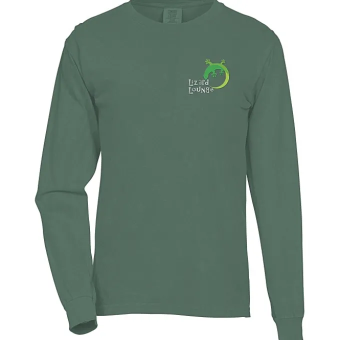 Comfort Colors Garment-Dyed 6.1-oz LS T-Shirt - Embroidered