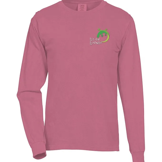 Comfort Colors Garment-Dyed 6.1-oz LS T-Shirt - Embroidered