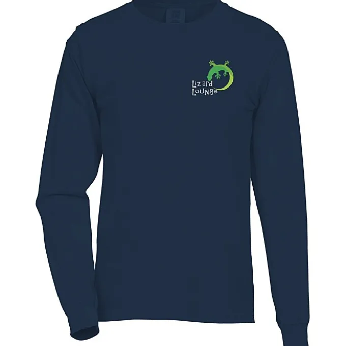 Comfort Colors Garment-Dyed 6.1-oz LS T-Shirt - Embroidered