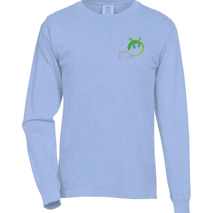 Comfort Colors Garment-Dyed 6.1-oz LS T-Shirt - Embroidered
