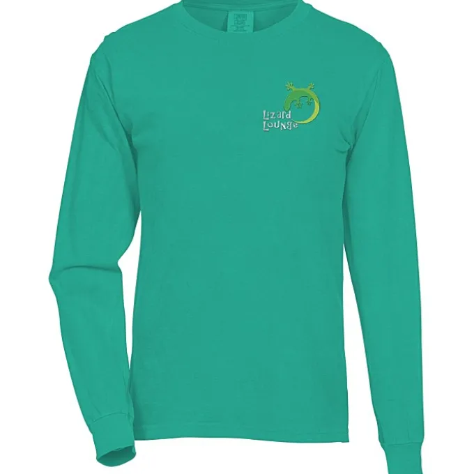 Comfort Colors Garment-Dyed 6.1-oz LS T-Shirt - Embroidered